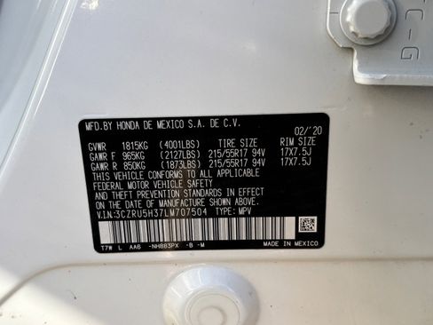 Certified 2020 Honda HR-V LX image 34