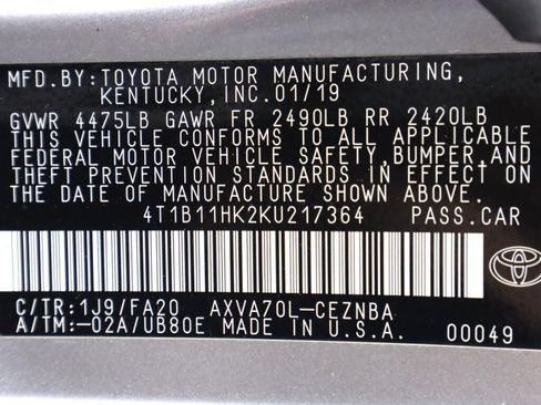 Used 2019 Toyota Camry LE FWD image 39