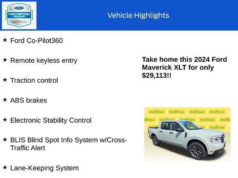 Certified 2024 Ford Maverick XLT w/ Equipment Group 300A Standard AWD/4WD image 18