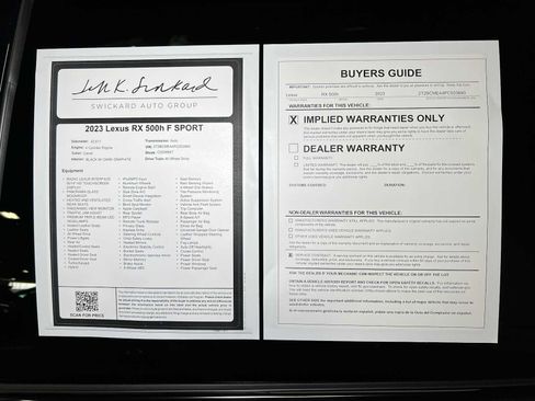 Used 2023 Lexus RX 500h F Sport w/ Accessory Package (Z1) AWD/4WD image 44