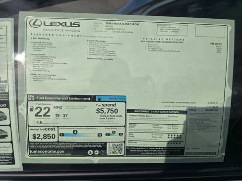 New 2026 Lexus IS 350 F Sport image 10