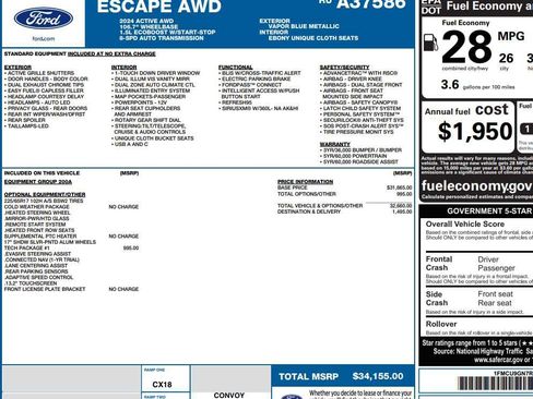 Used 2024 Ford Escape Active w/ Tech Pack #1 AWD/4WD image 2