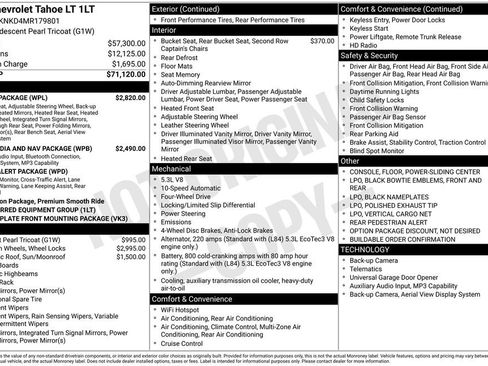 Used 2021 Chevrolet Tahoe LT w/ Luxury Package AWD/4WD image 5