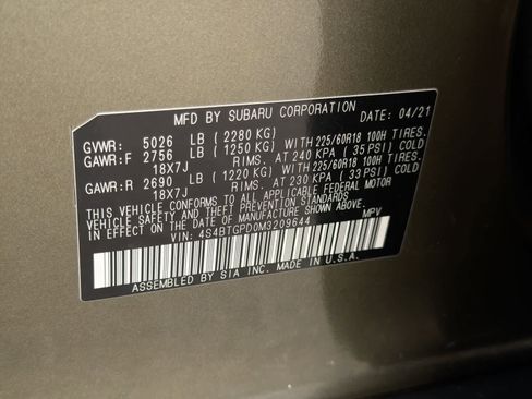 Used 2021 Subaru Outback Touring XT AWD/4WD image 38
