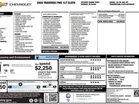 Used 2020 Chevrolet Traverse LT image 24