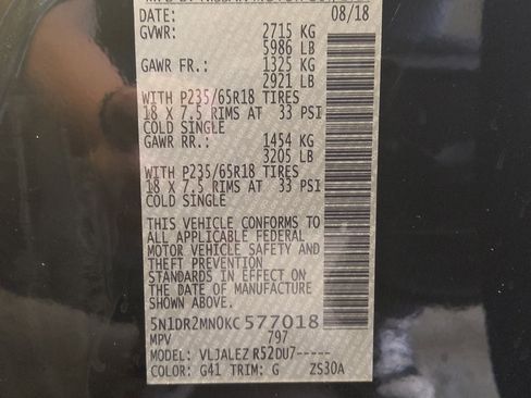 Used 2019 Nissan Pathfinder SV FWD image 33