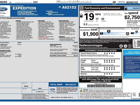 Used 2018 Ford Expedition Limited w/ Equipment Group 301A AWD/4WD image 2