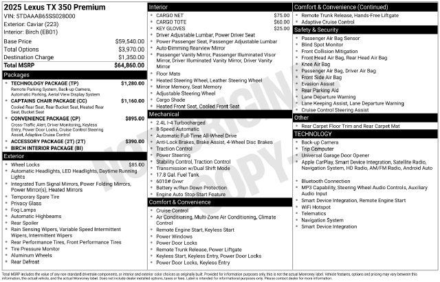 Used 2025 Lexus TX 350 AWD w/ Technology Package image 45