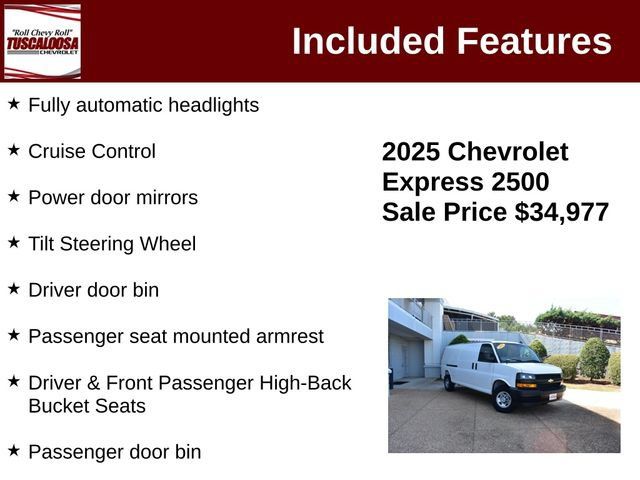 Certified 2025 Chevrolet Express 2500 Extended w/ Driver Convenience Package RWD image 12