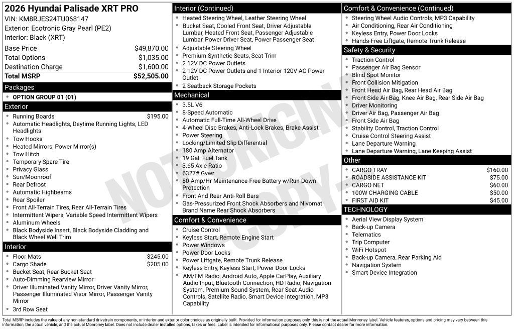 New 2026 Hyundai Palisade XRT Pro AWD/4WD image 6