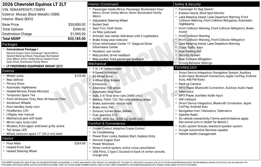 Used 2026 Chevrolet Equinox LT AWD/4WD image 4
