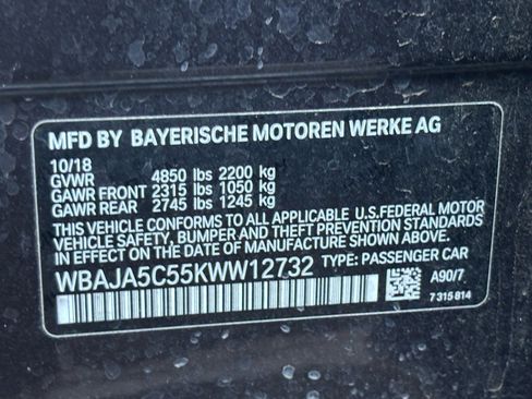 Used 2019 BMW 530i w/ Convenience Package RWD image 10