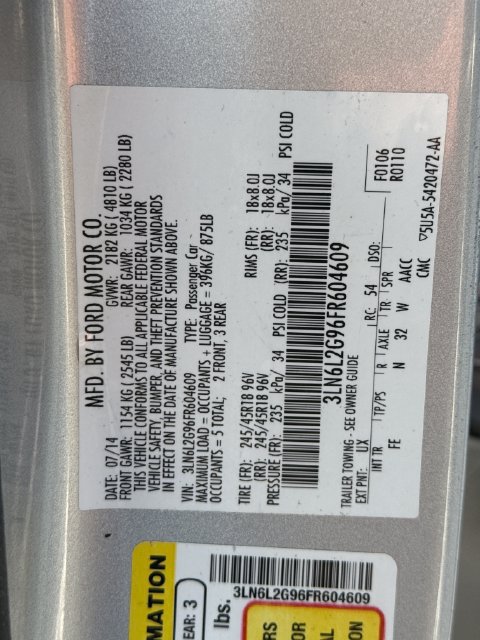 Used 2015 Lincoln MKZ w/ Equipment Group 101A Select FWD image 18