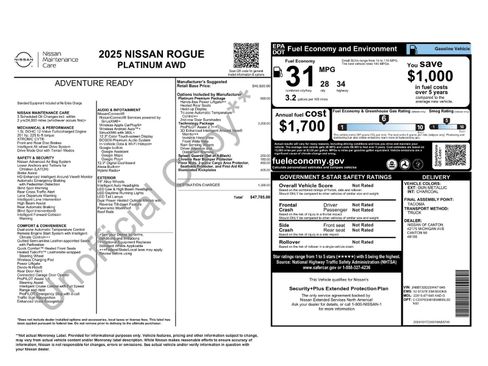 Certified 2025 Nissan Rogue Platinum w/ Tech Package AWD/4WD image 5