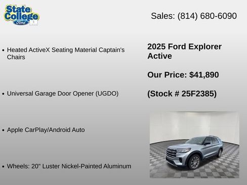 Used 2025 Ford Explorer Active w/ Active Comfort Package AWD/4WD image 18