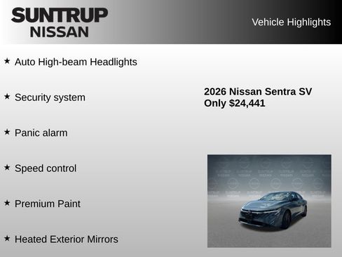 Used 2026 Nissan Sentra SV w/ SV Convenience Package FWD image 30