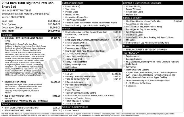 Used 2024 RAM 1500 Big Horn AWD/4WD image 48