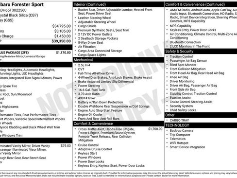 New 2026 Subaru Forester Sport w/ Sport Plus Package AWD/4WD image 26