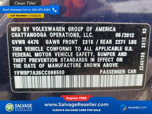 Used 2012 Volkswagen Passat 2.5 SE FWD image 16