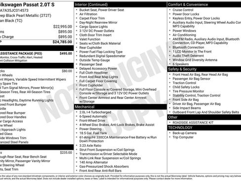 Used 2018 Volkswagen Passat 2.0T S w/ Driver Assistance Package FWD image 1