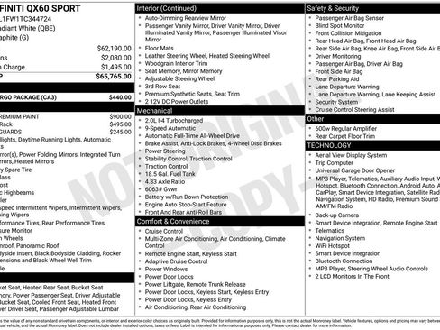 Certified 2026 INFINITI QX60 Sport w/ Dark Cargo Package AWD/4WD image 35