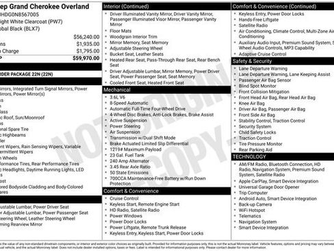 Used 2022 Jeep Grand Cherokee Overland AWD/4WD image 7