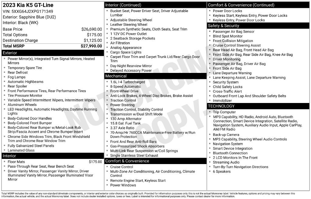 Used 2023 Kia K5 GT-Line FWD image 3
