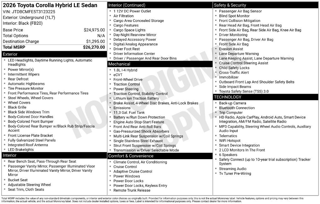 Certified 2026 Toyota Corolla LE FWD image 33