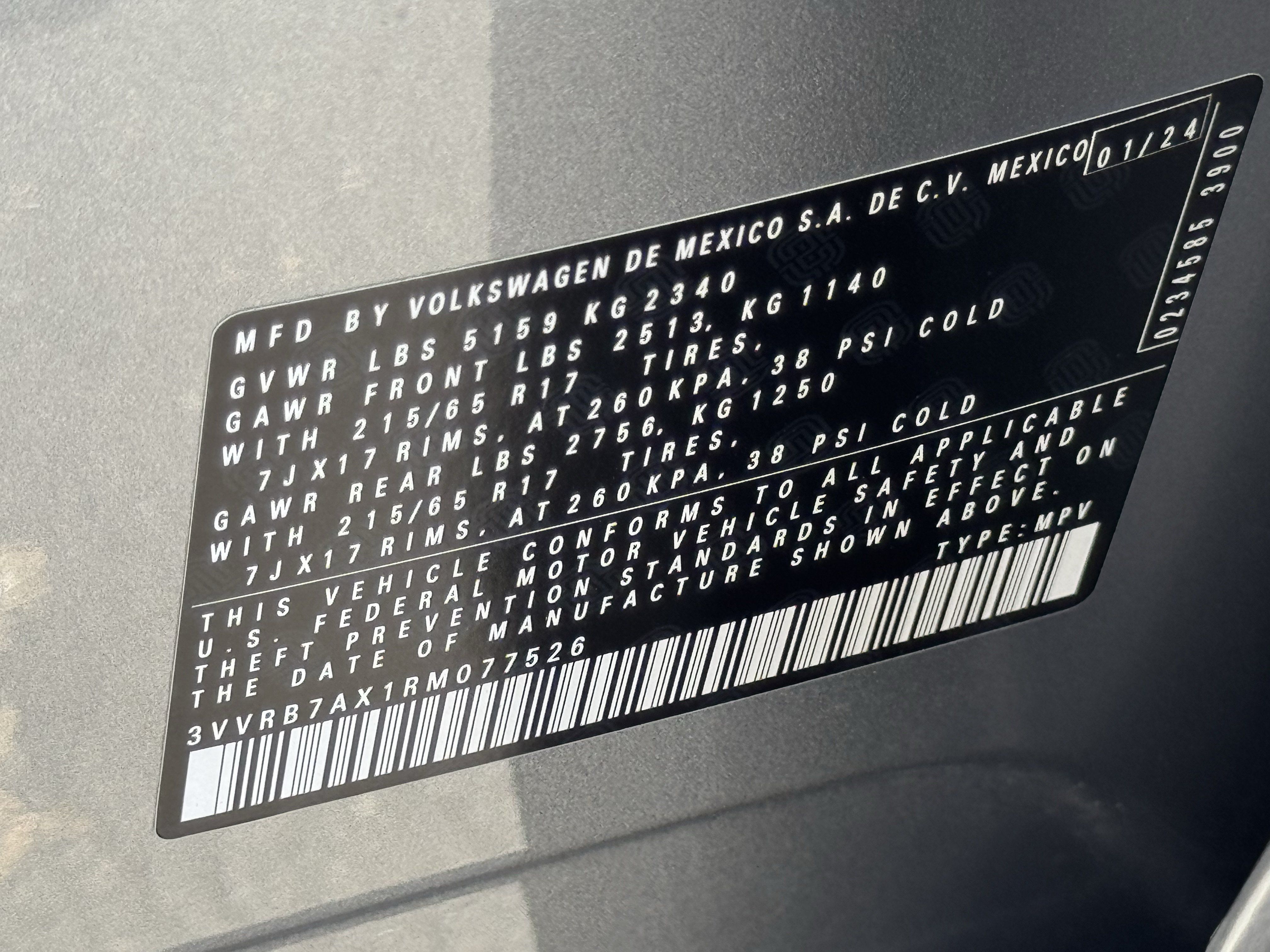 Certified 2024 Volkswagen Tiguan S FWD image 37