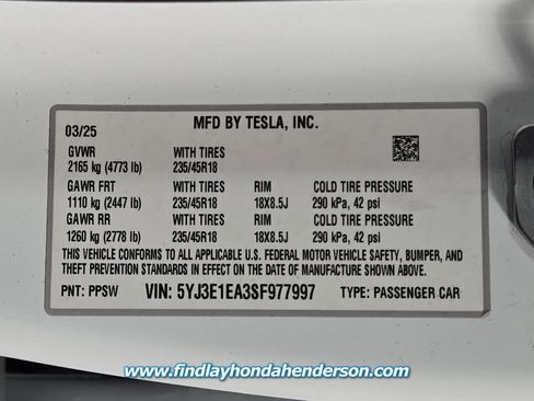 Used 2025 Tesla Model 3 Long Range RWD image 14