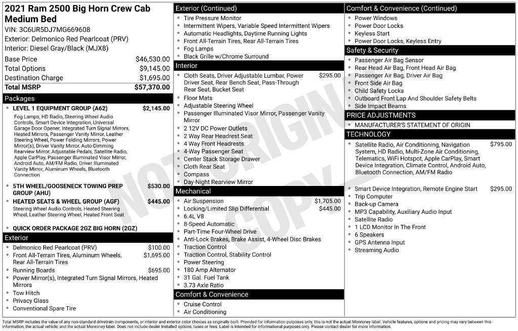 Used 2021 RAM 2500 Big Horn w/ Level 1 Equipment Group AWD/4WD image 9
