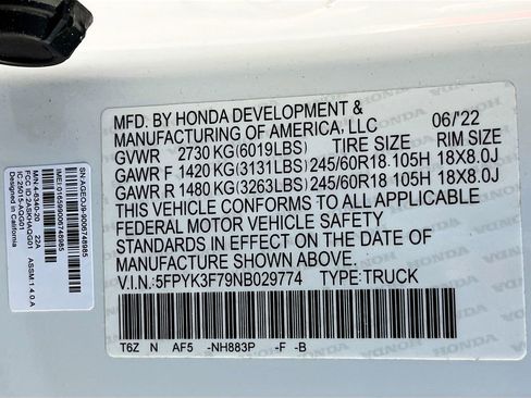 Used 2022 Honda Ridgeline RTL-E image 32