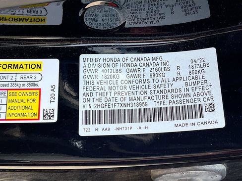 Used 2022 Honda Civic EX image 31