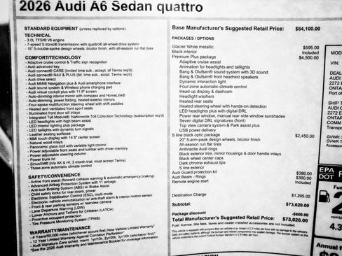 New 2026 Audi A6 Premium Plus AWD/4WD image 32