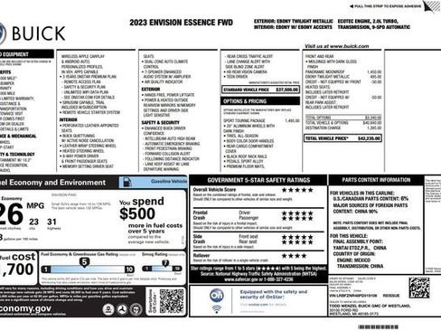Used 2023 Buick Envision Essence w/ Sport Touring Package FWD image 5
