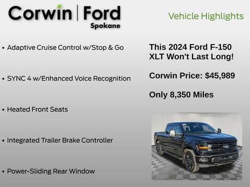 Certified 2024 Ford F150 XLT w/ Equipment Group 302A MID image 31