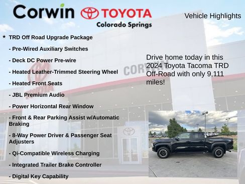 Used 2024 Toyota Tacoma TRD Off-Road w/ TRD Off Road Upgrade Package AWD/4WD image 7