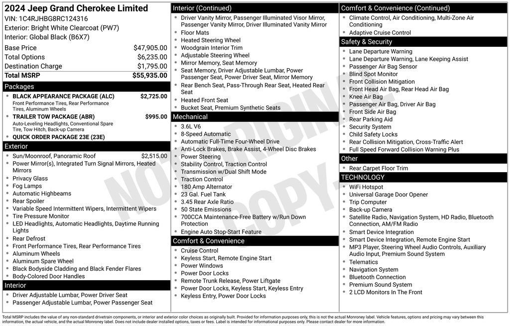 Used 2024 Jeep Grand Cherokee Limited w/ Black Appearance Package AWD/4WD image 39