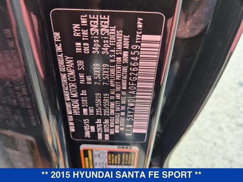 Used 2015 Hyundai Santa Fe Sport 2.0T w/ Option Group 05 AWD/4WD image 34
