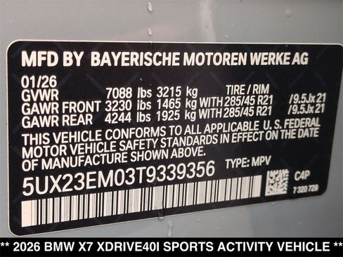 New 2026 BMW X7 xDrive40i w/ M Sport Package image 31