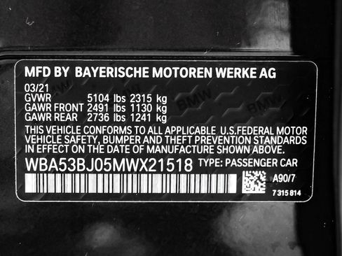 Used 2021 BMW 540i w/ M Sport Package RWD image 71