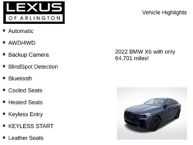 Used 2022 BMW X6 xDrive40i w/ M Sport Package AWD/4WD image 8