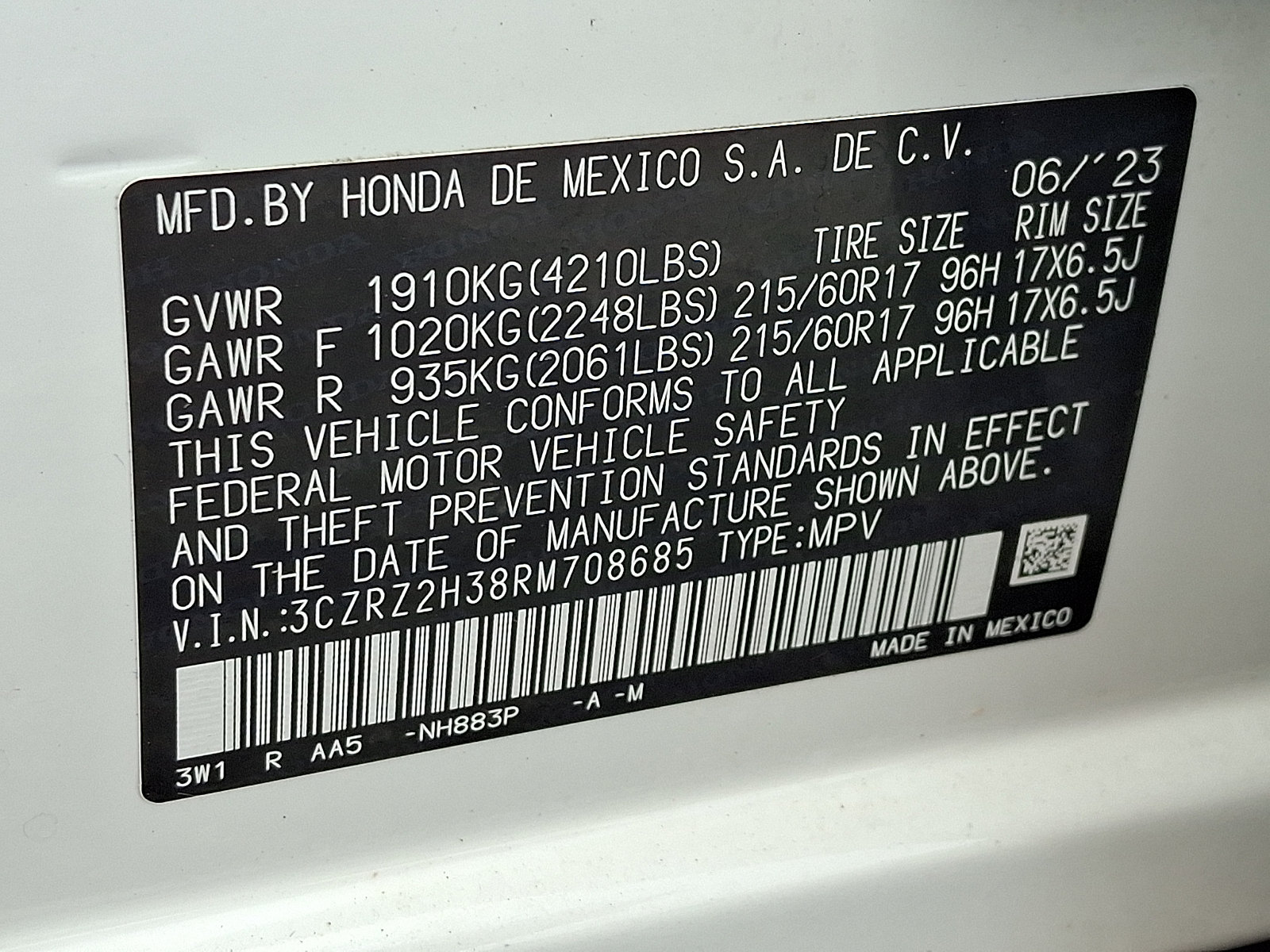 Certified 2024 Honda HR-V LX image 27