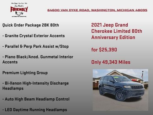 Used 2021 Jeep Grand Cherokee Limited w/ Quick Order Package 28K 80th image 20