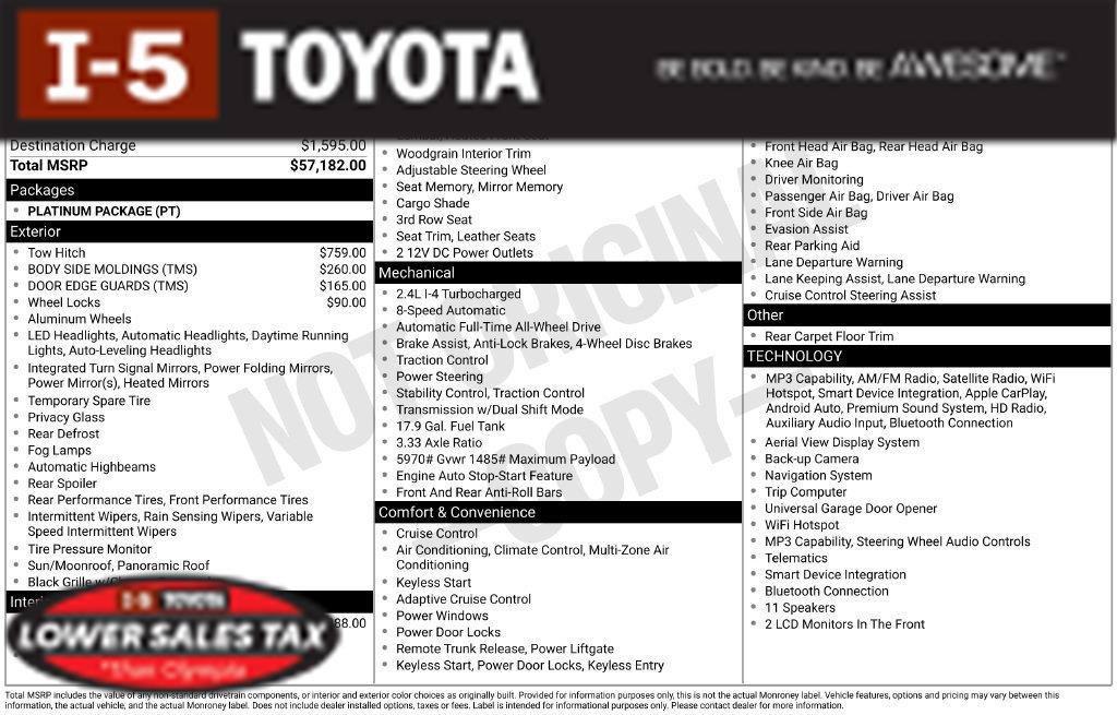 New 2026 Toyota Highlander Platinum AWD/4WD image 4