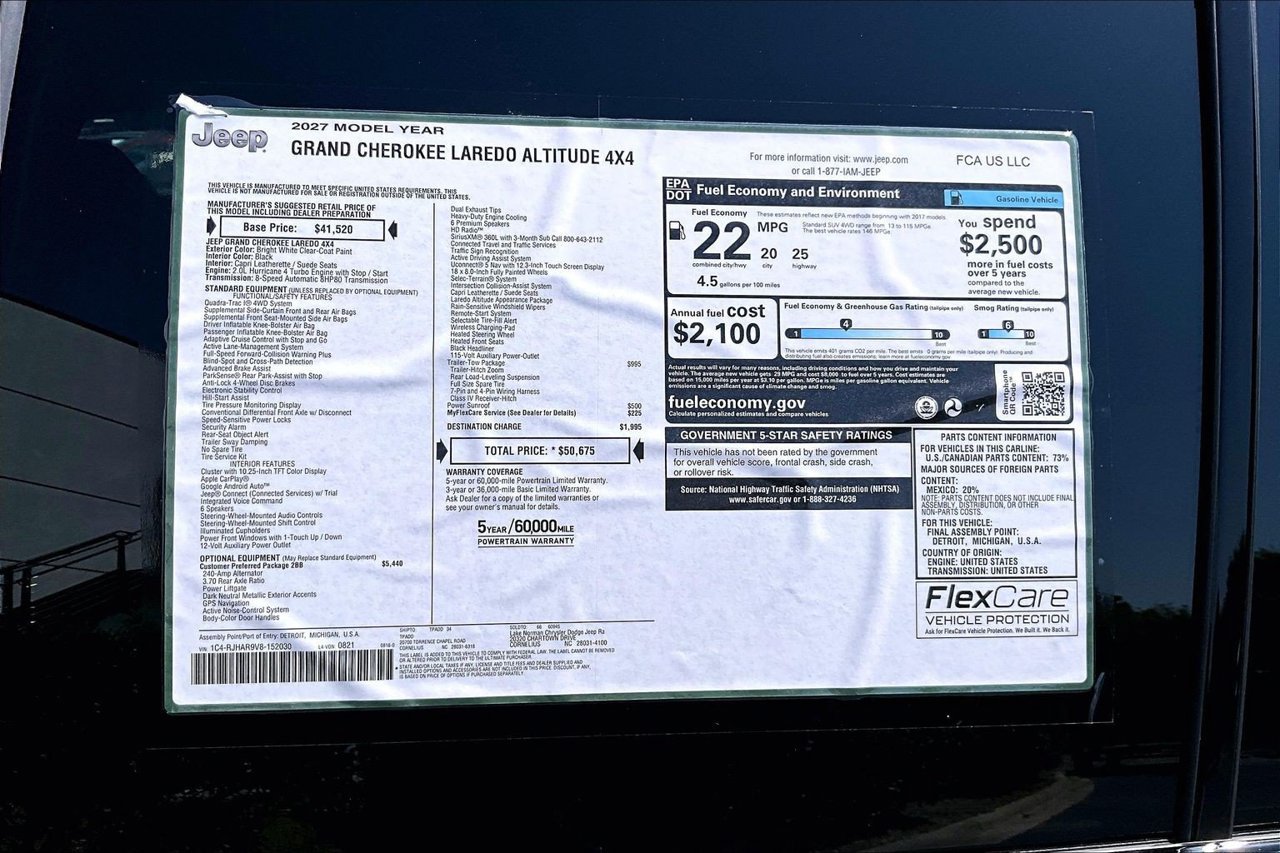 New 2027 Jeep Grand Cherokee Altitude AWD/4WD image 38