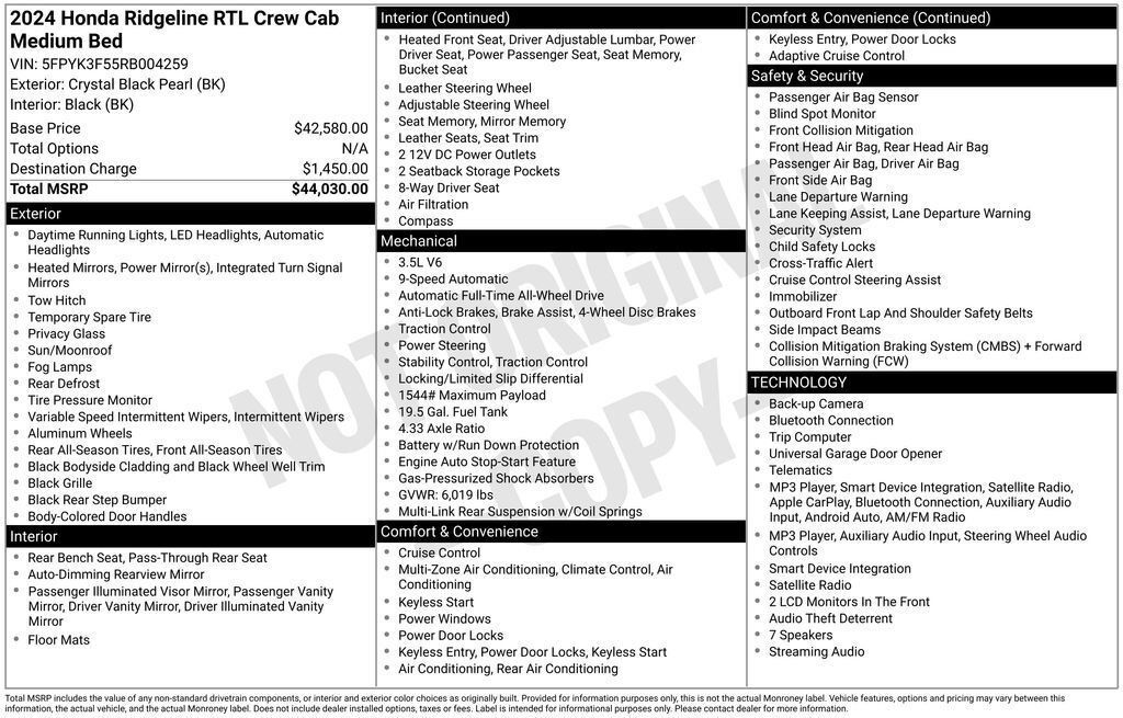 Certified 2024 Honda Ridgeline RTL image 31