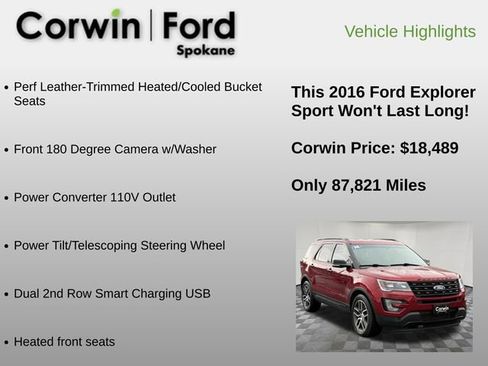 Used 2016 Ford Explorer Sport w/ Equipment Group 401A image 30