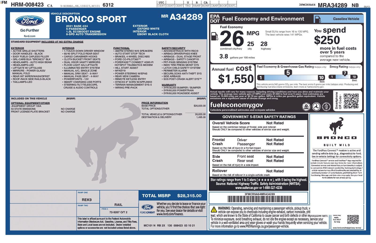 Certified 2021 Ford Bronco Sport AWD/4WD image 5