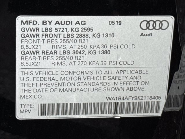 Used 2019 Audi SQ5 Premium Plus w/ Premium Plus Package AWD/4WD image 28